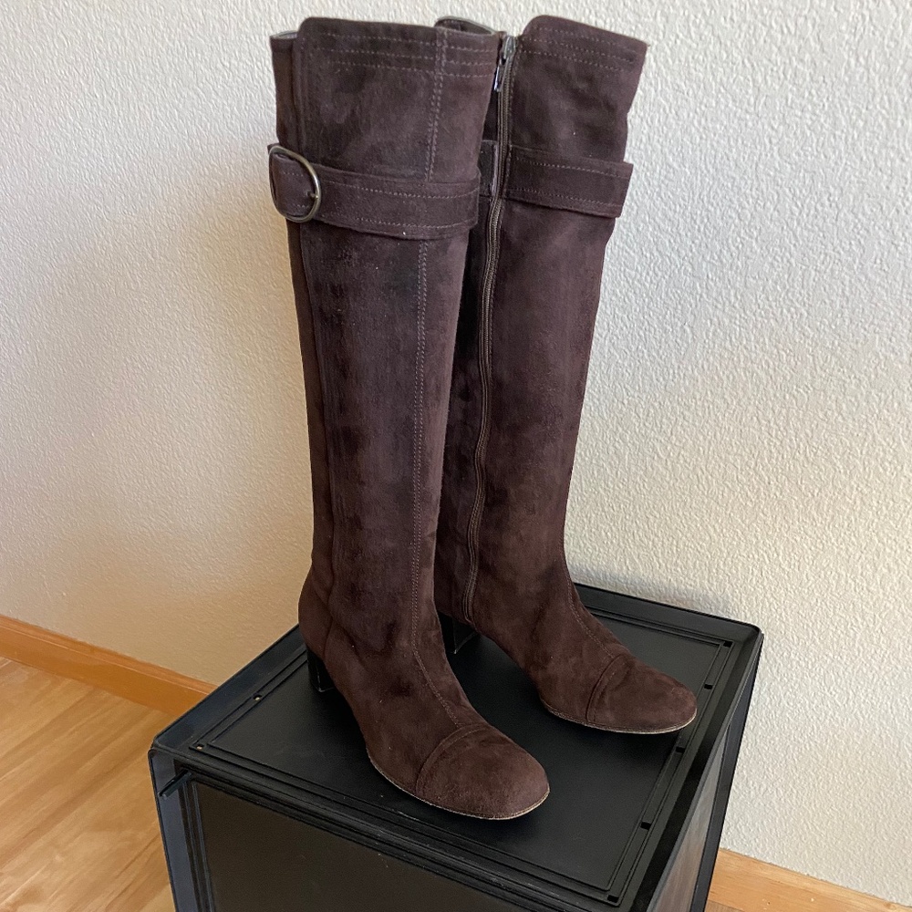 Cole Haan  Dark Brown Suede Knee High Boots